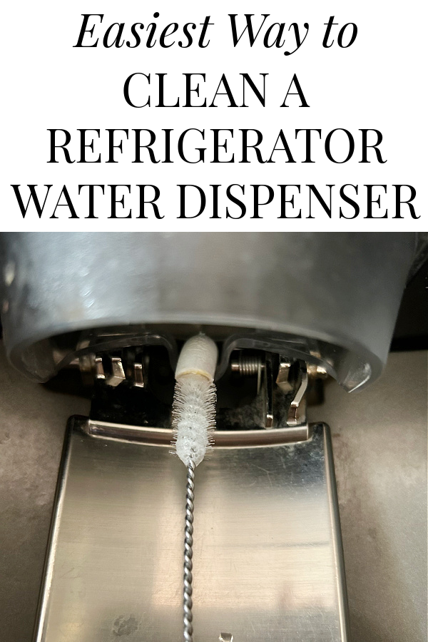 Cleaning a refrigerator water dispenser with a straw cleaner