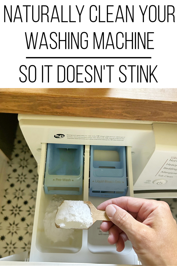 Adding baking soda to a washing machine dispenser to naturally clean and deodorize