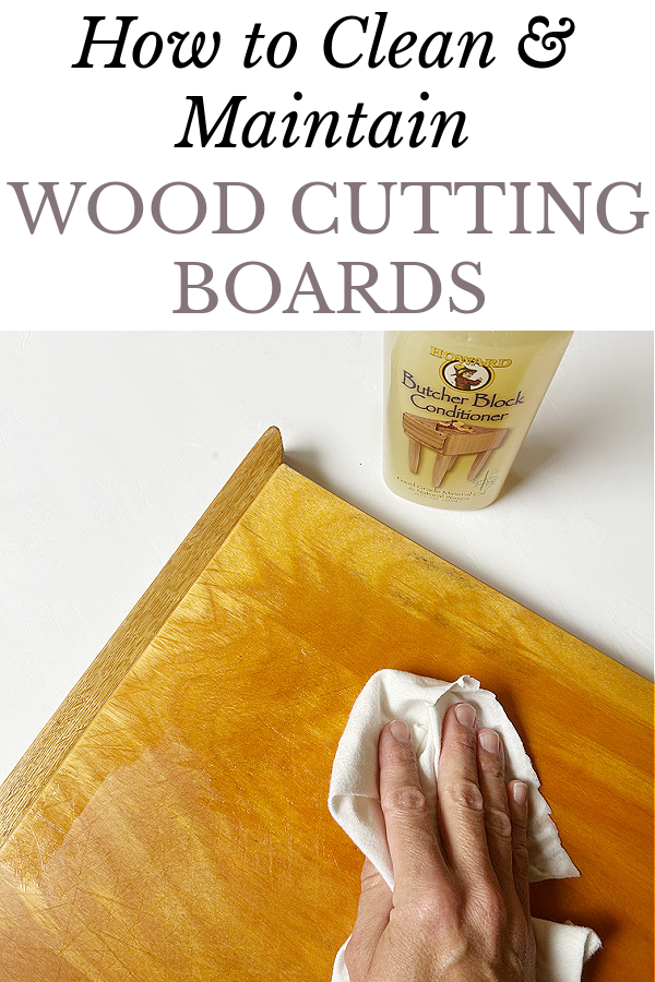 Applying wood conditioner to wood cutting board