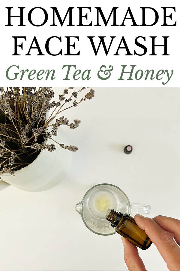 Adding essential oil to a green tea and honey face wash