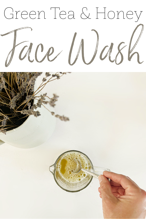 Stirring ingredients to make a natural foaming face wash