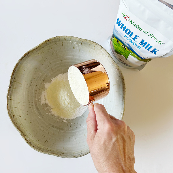 Adding Milk Powder to milk bath