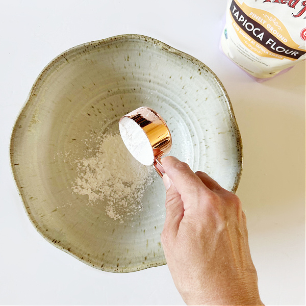 Adding Tapioca Flour/Tapioca Starch to mixing bowl