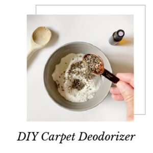 Adding dried lavender to DIY Carpet Deodorizer