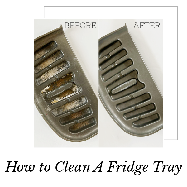 Before and After of Refrigerator Tray Cleaned with Vinegar