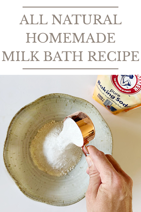 Adding baking soda to a DIY milk bath powder mix
