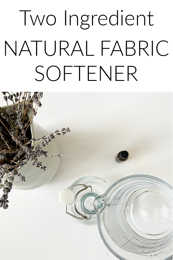 Pouring vinegar into a glass bottle to be used as fabric softener