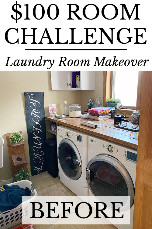 Laundry room before a $100 makeover