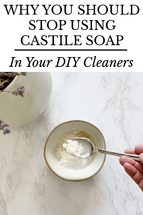 Curdled mixture after combining castile soap and vinegar