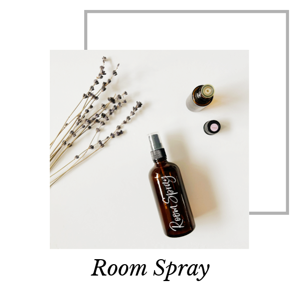 DIY Room Spray in amber glass bottle